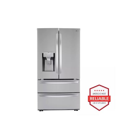 Lg 22 cu. ft. 4-Door Counter Depth French Door Refrigerator LMXC22626S